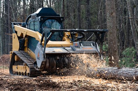 operate a skid steer forest tree|skid steer forestry mulcher grind.